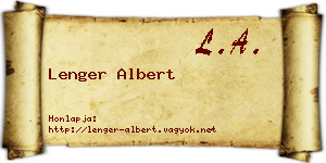 Lenger Albert névjegykártya